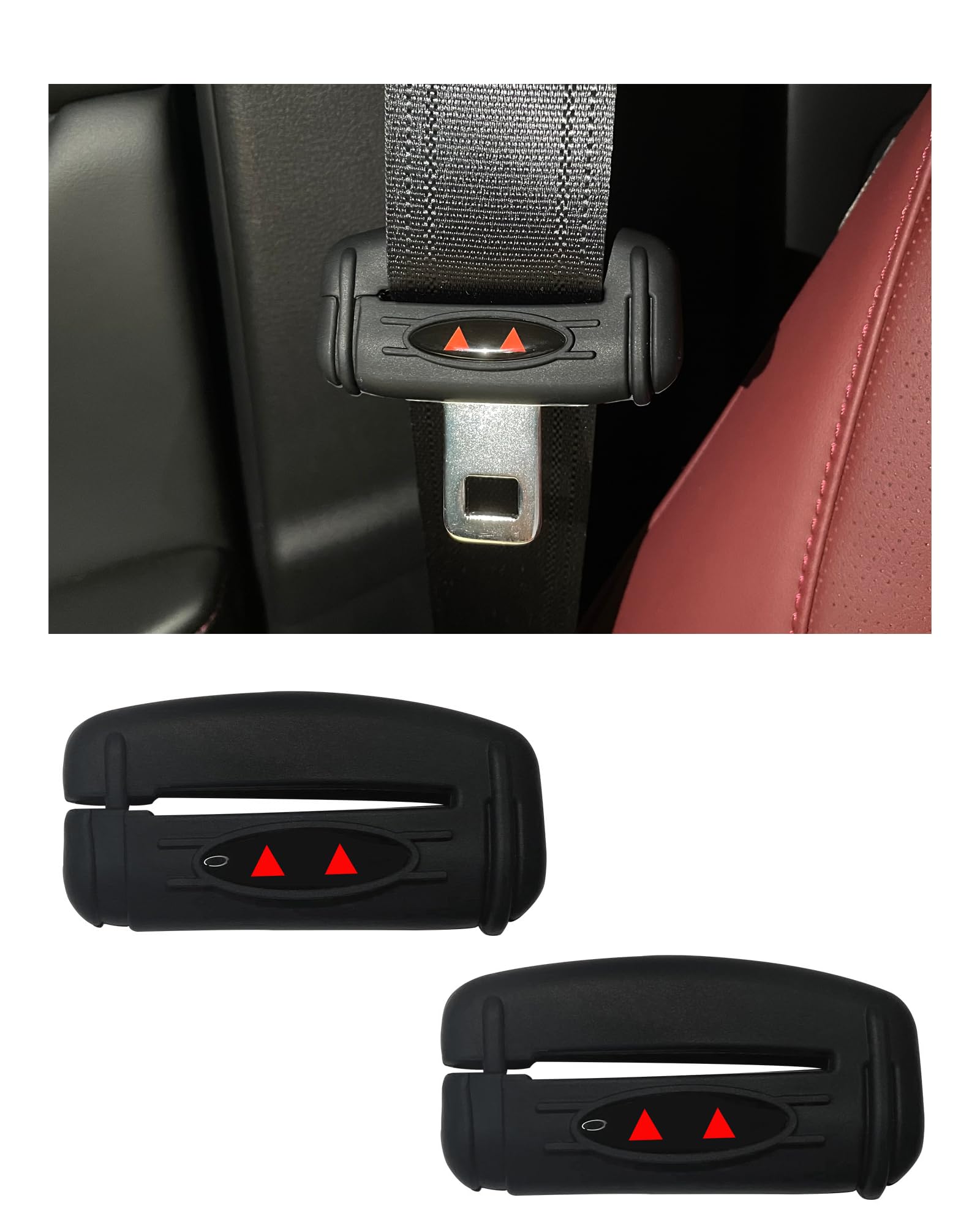Amazon | 【黒色 2個セット】車のシートベルトバックルカバー